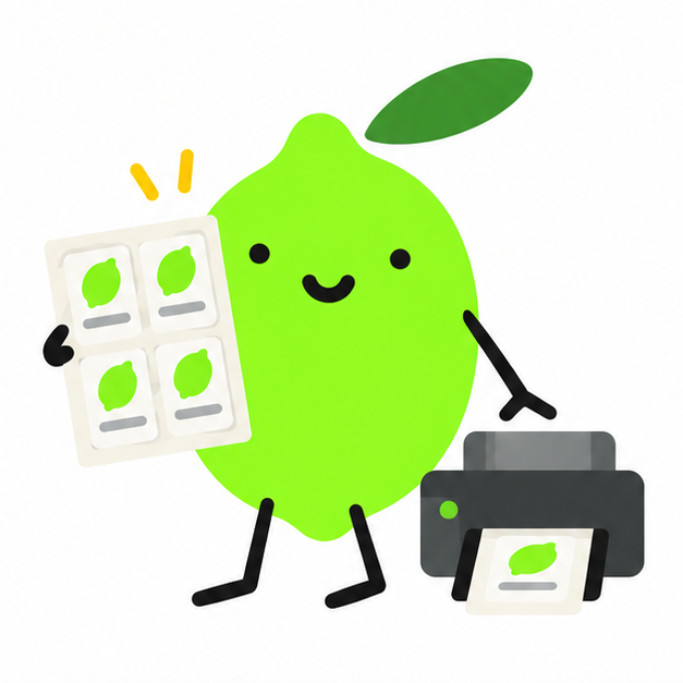 Lime mascot demonstrating waste less paper